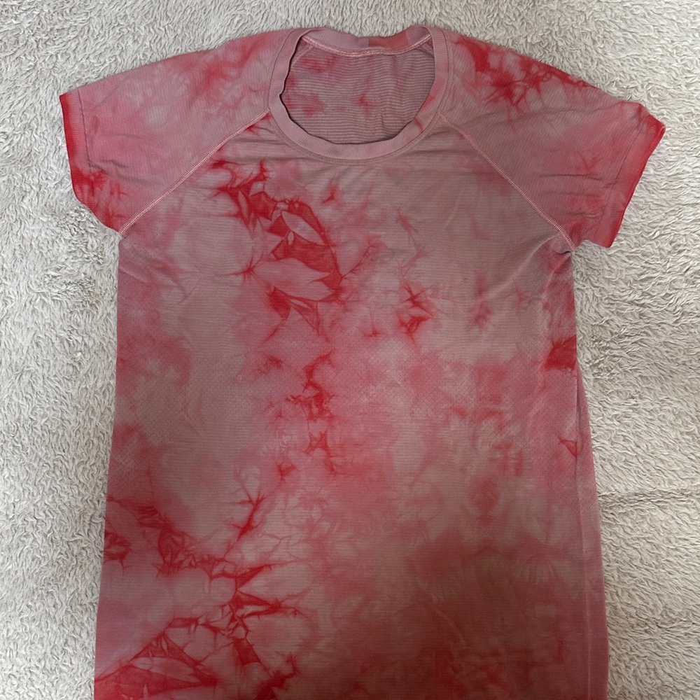 lululemon athletica Pink Tie-Dye Short Sleeve Tee